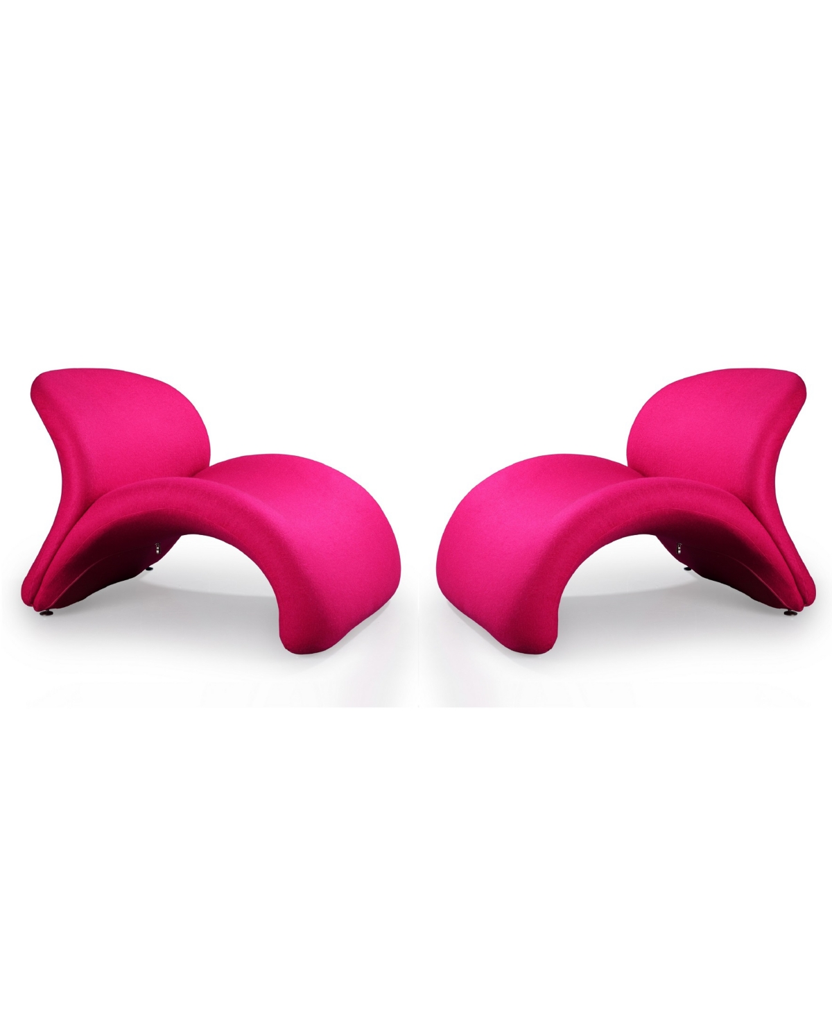 Manhattan Comfort Set Of 2 Rosebud Accent Chairs In Fuchsia