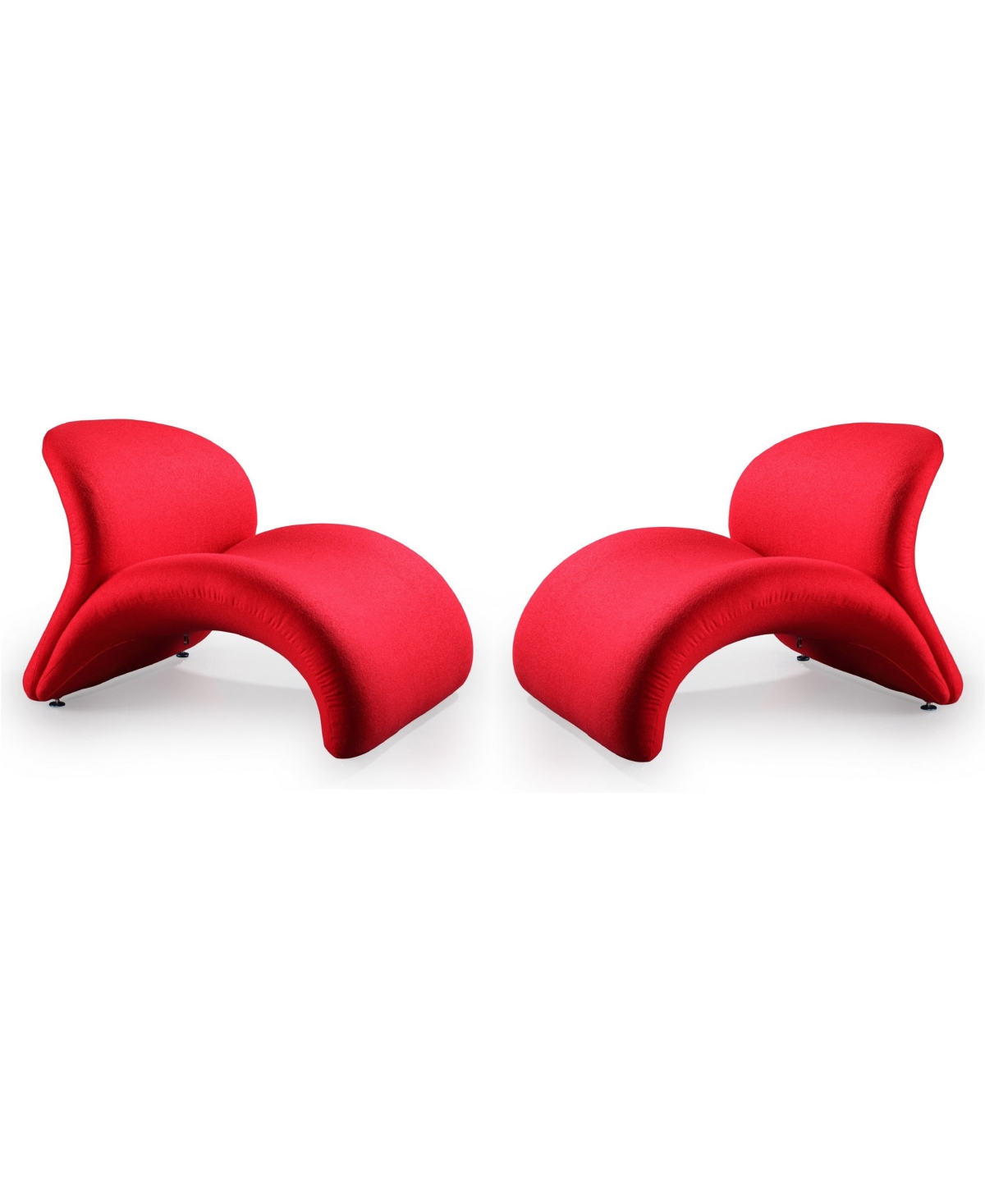 Manhattan Comfort Set Of 2 Rosebud Accent Chairs In Red