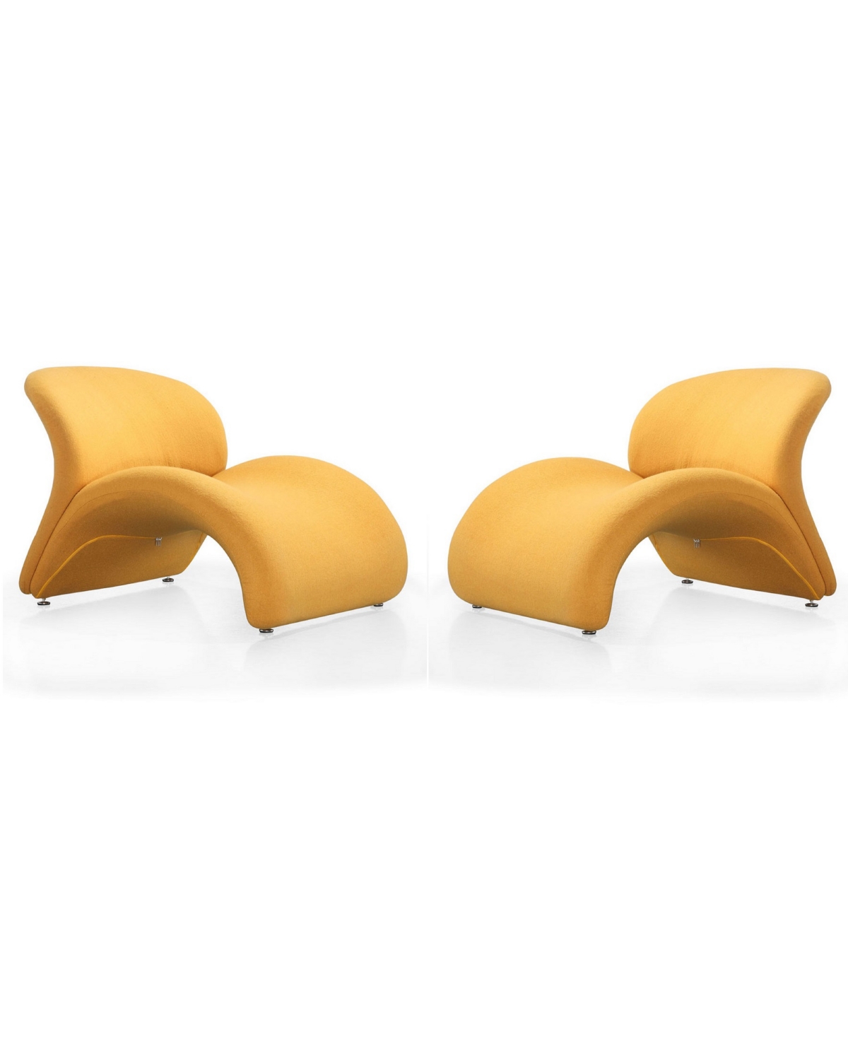 Manhattan Comfort Rosebud Accent Chair, Set Of 2 In Yellow