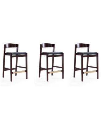 Klismos 3-Piece Leatherette Upholstered Counter Stool Set