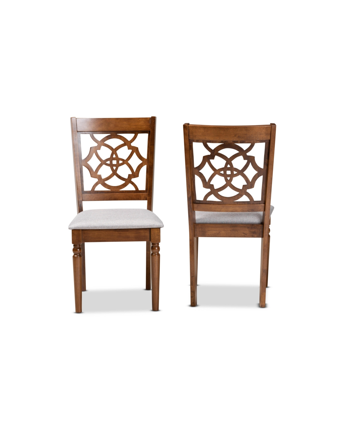 Renaud Modern and Contemporary Wood Dining Chair Set, 2 Piece - Walnut Brown