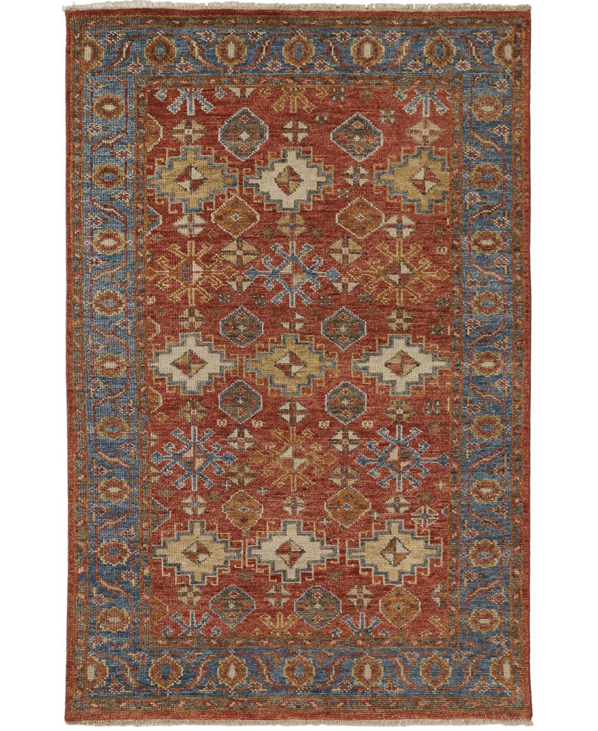 Feizy Elysee ELY6505 5'6in x 8'6in Area Rug - Rust, Blue