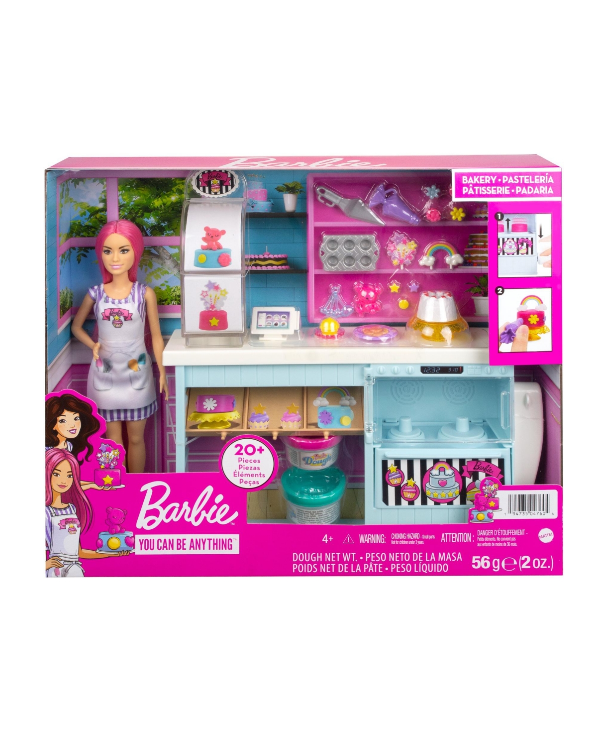 Shop Barbie Doll Bakery Playset With Pink-haired Petite Doll, Baking Station In Multi