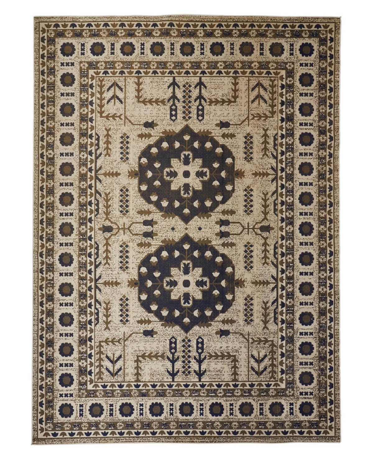 Simply Woven Foster R3754 5' X 8' Area Rug In Blue,gray