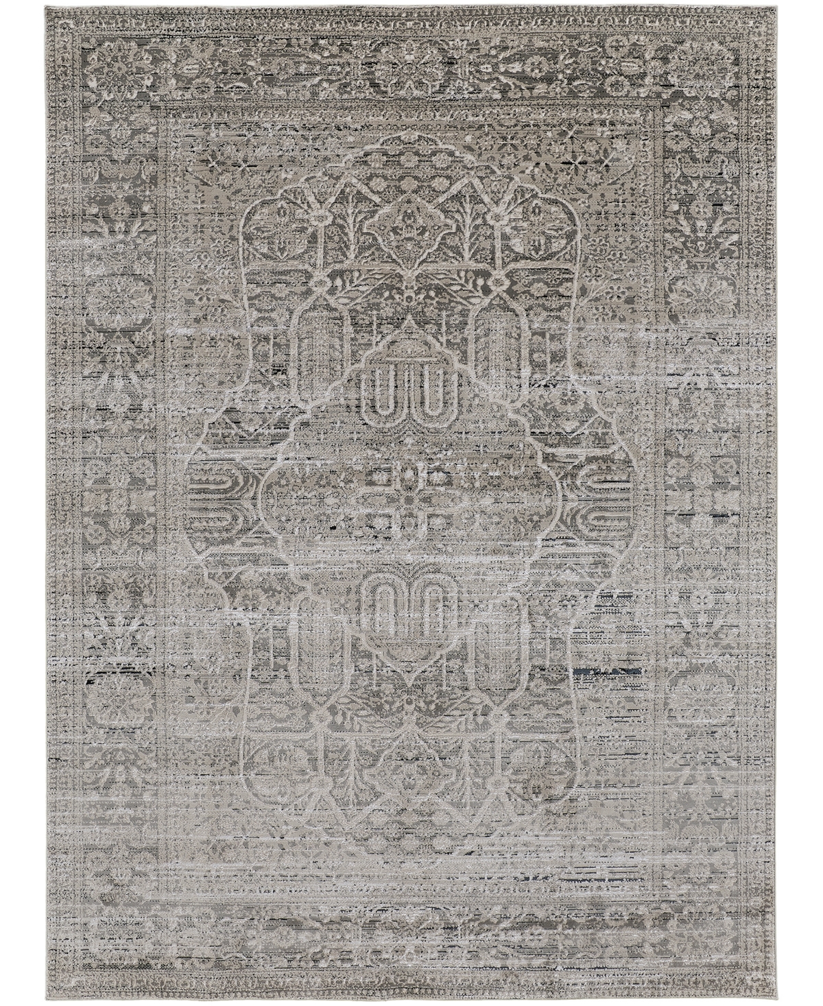 Feizy Seyhan SEY39FSEY 5' x 8' Area Rug - Ivory, Gray
