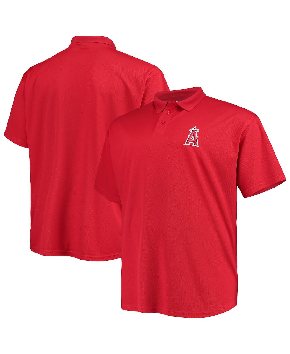 Shop Fanatics Men's  Red Los Angeles Angels Big Tall Solid Birdseye Polo Shirt