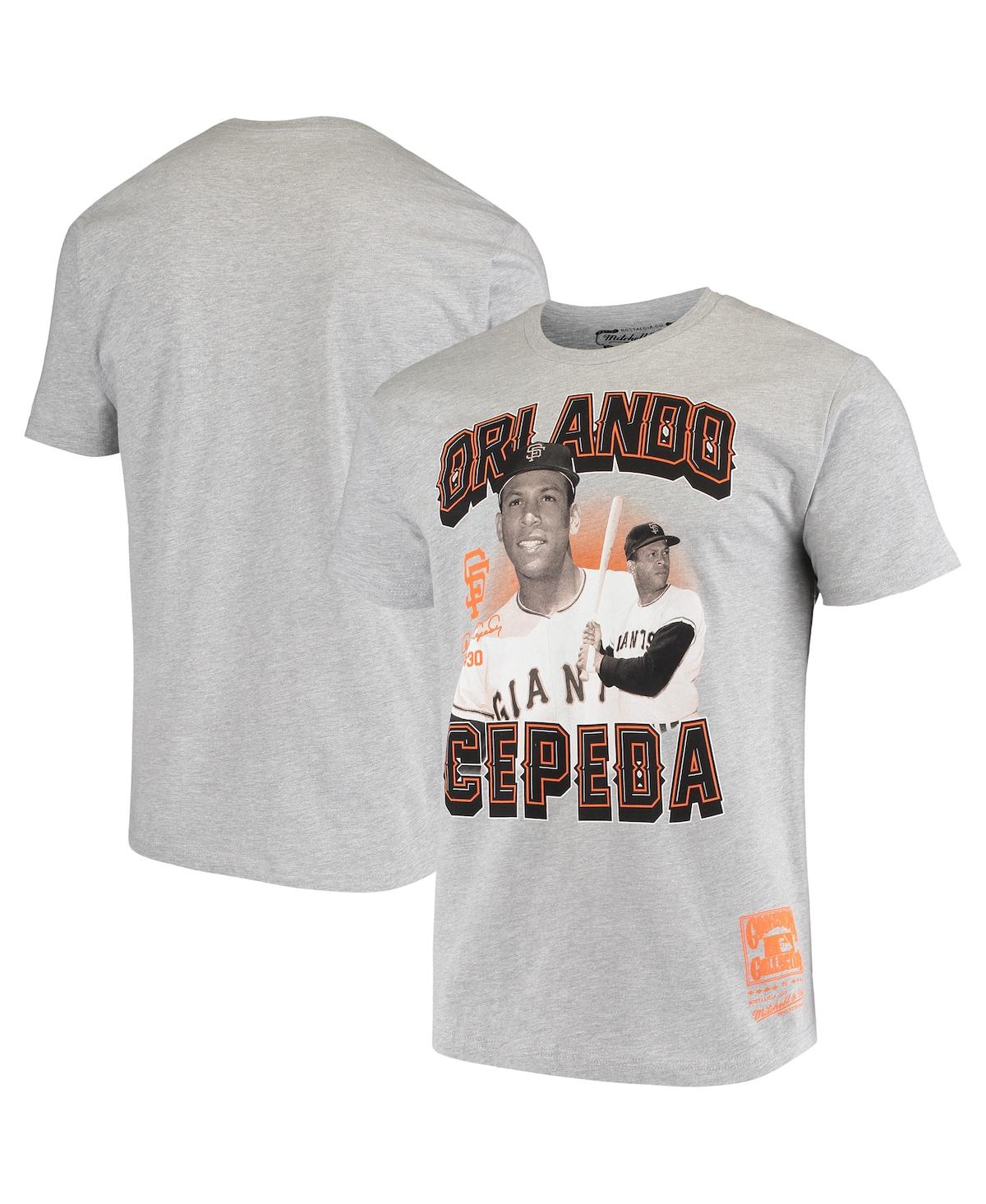 Mitchell & Ness Men's  Orlando Cepeda Gray San Francisco Giants Name And Number T-shirt