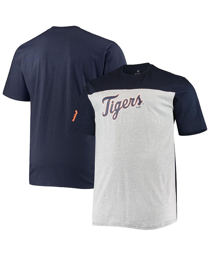 Fanatics Men's Branded Navy and Heathered Gray Detroit Tigers Big and Tall  Colorblock T-shirt - Macy's