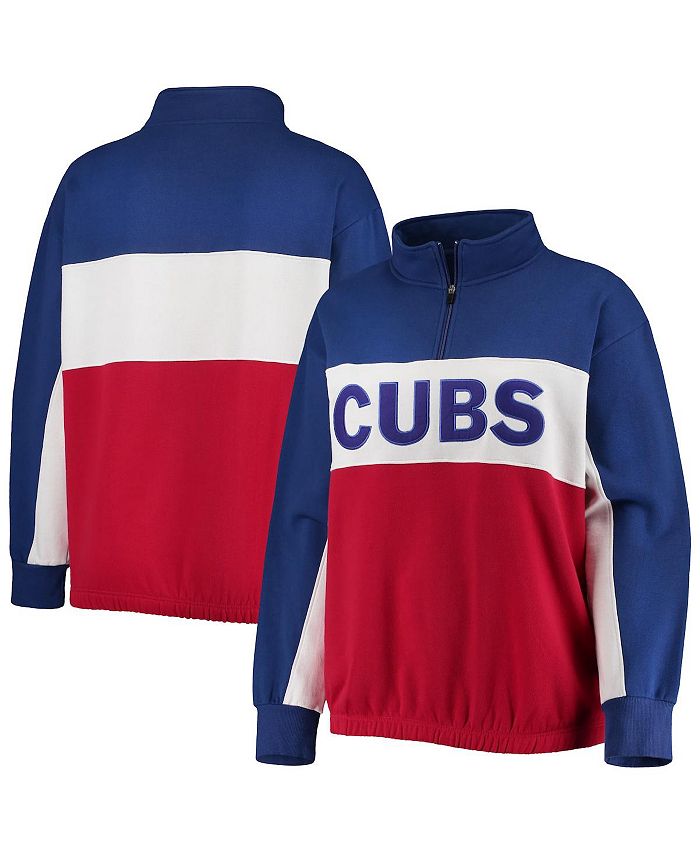 Women's Heathered Charcoal/Royal Chicago Cubs Plus Size Colorblock T-Shirt