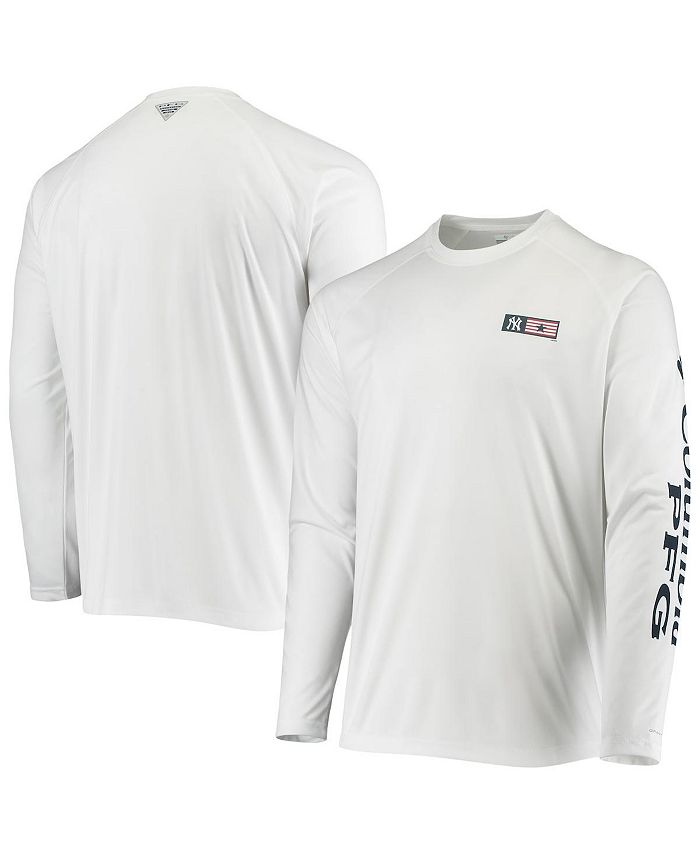 Columbia Men's White New York Yankees Americana Terminal Tackle Omni-Shade  Raglan Long Sleeve T-shirt - Macy's