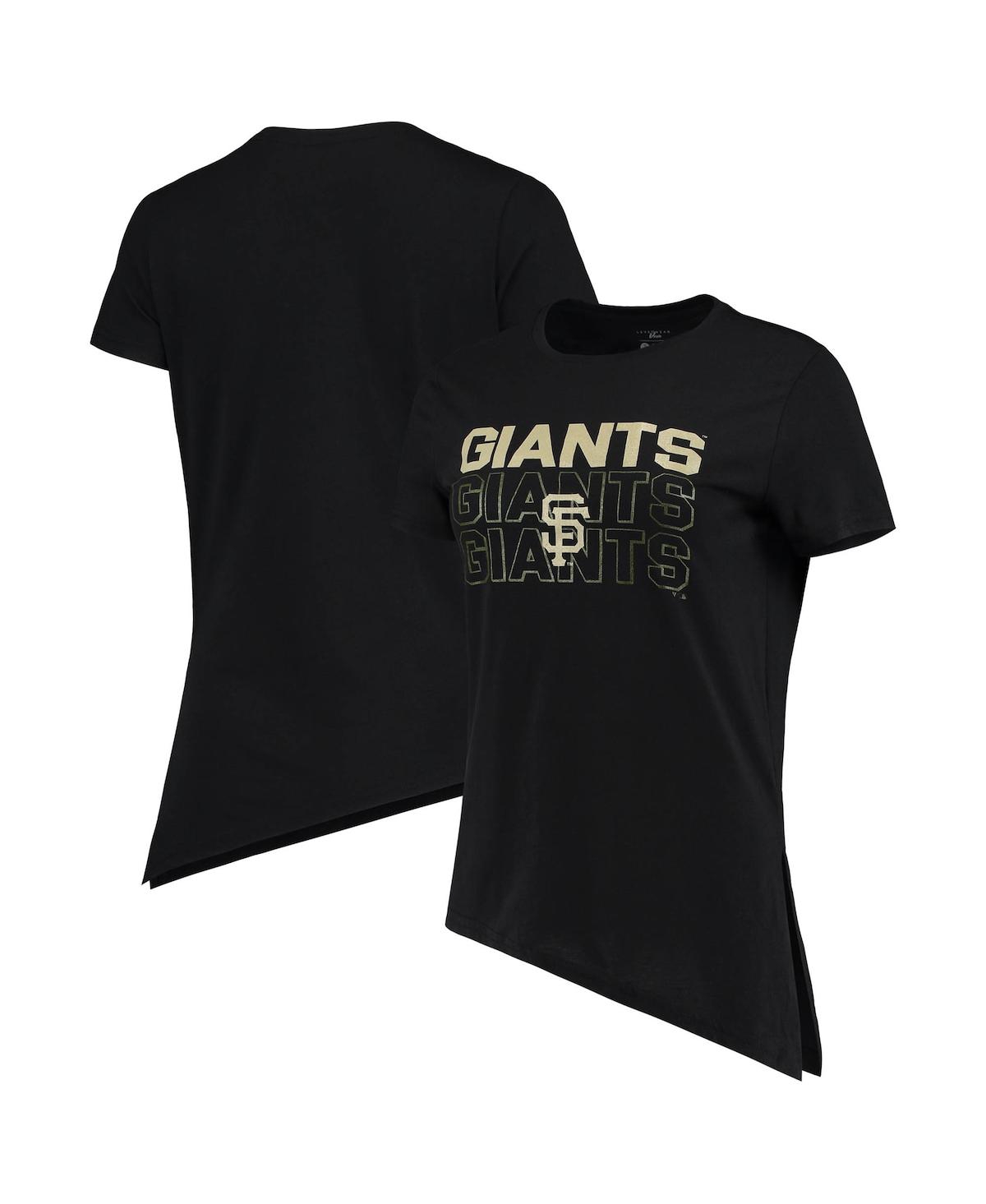 Women's Levelwear Black San Francisco Giants Birch Delta Asymmetrical T-shirt - Black