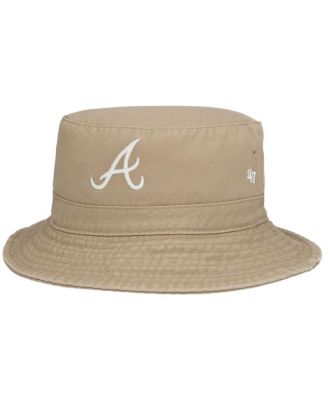 Khaki Atlanta Braves Bucket Hat 