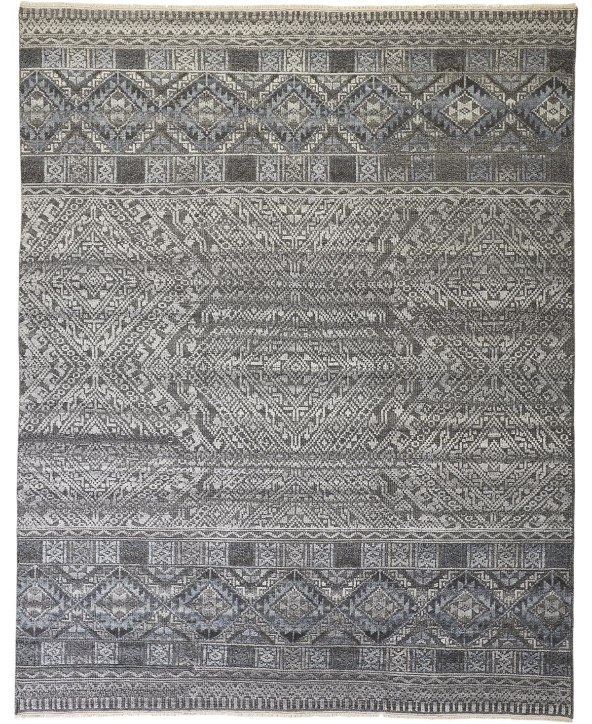 Simply Woven Payton R6495 7'9" X 9'9" Area Rug In Gray,blue