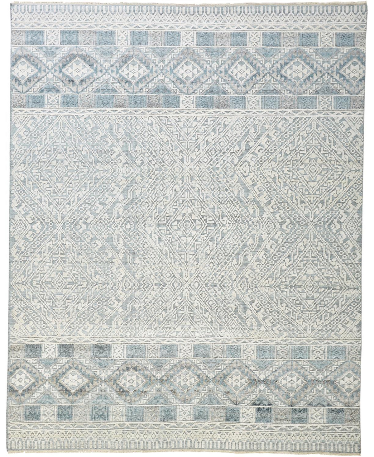 Simply Woven Payton R6495 7'9" X 9'9" Area Rug In Blue,ivory