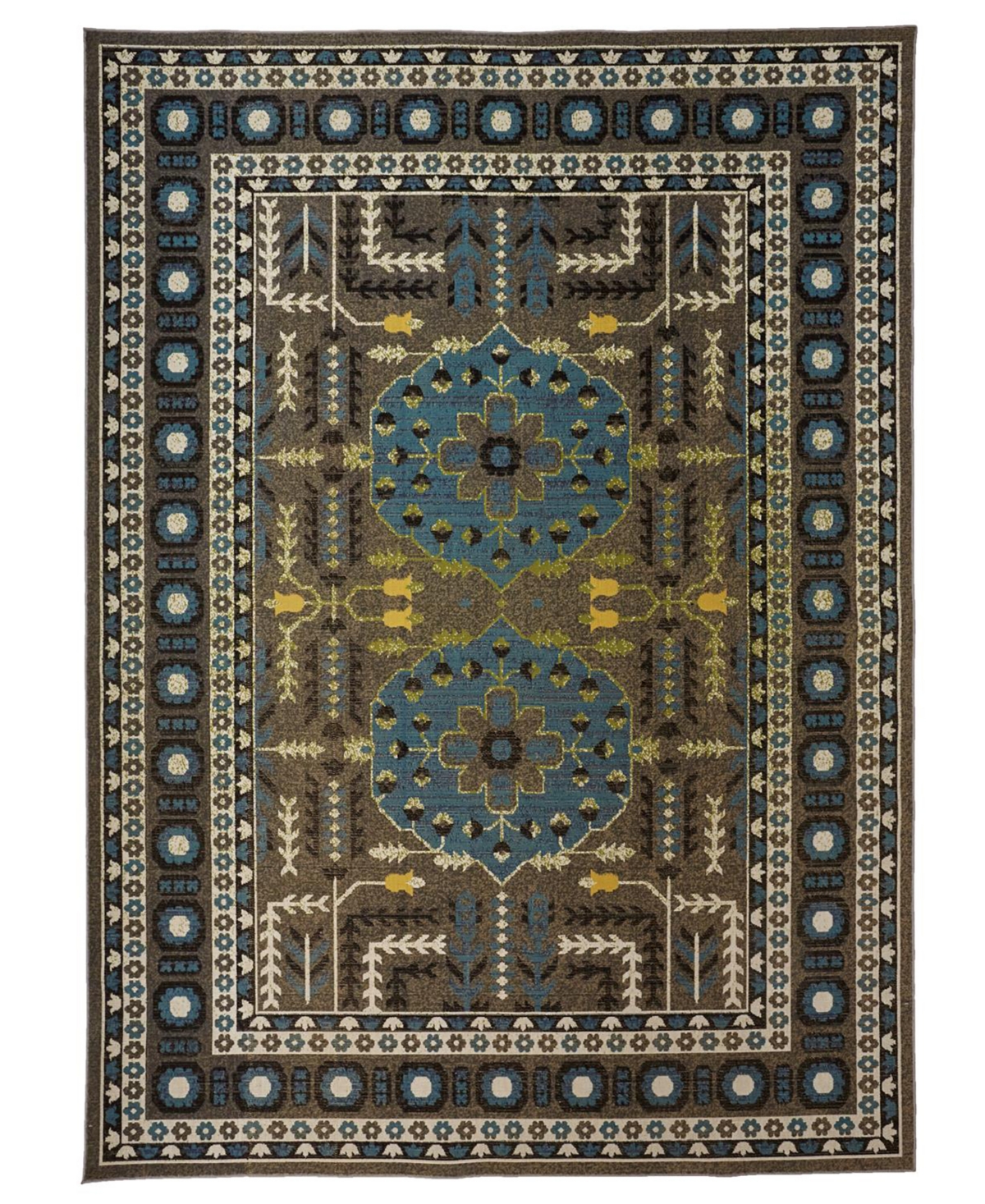 Simply Woven Foster R3754 5' X 8' Area Rug In Gray,blue