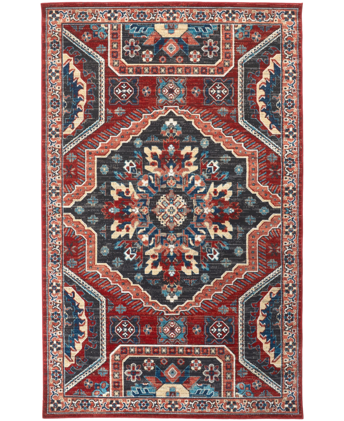 Simply Woven Nolan R39cd 1'8" X 2'10" Area Rug In Red,blue