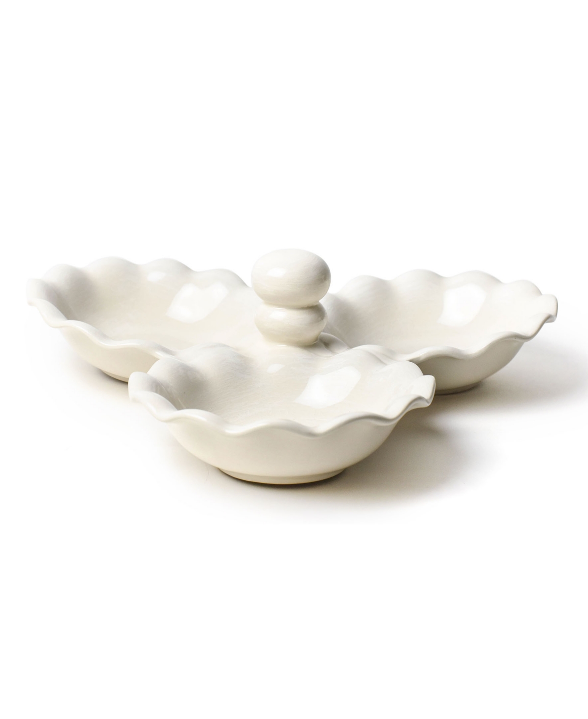 Coton Colors SignatureRuffle Three Bowl Server - White