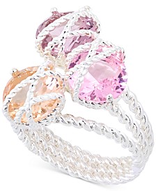 Silver-Tone Crystal Tri-Stone Ensemble Statement Ring, Created for Macy's