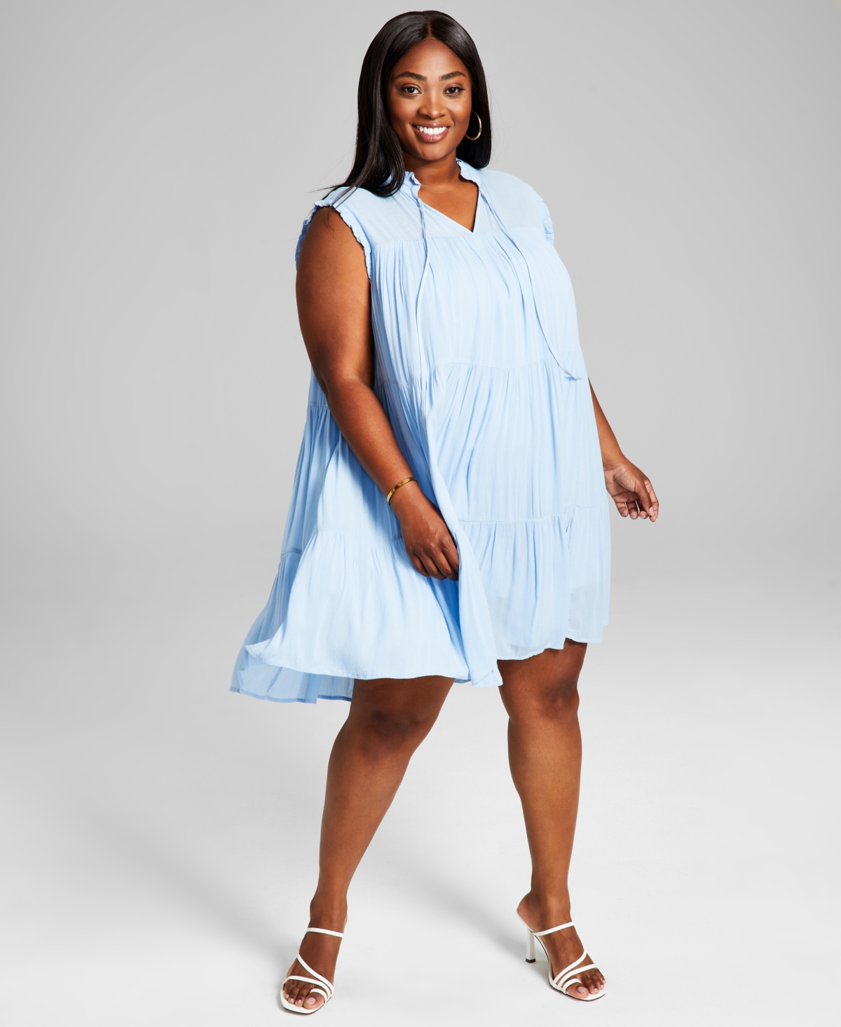 Chambray swing dress deals
