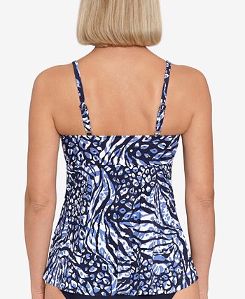 Swim Solutions Printed Mastectomy Tankini Top, Created for Macy's