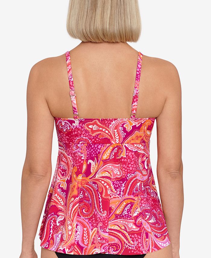 Swim Solutions Women's Printed Underwire Tankini Top, Created For Macy