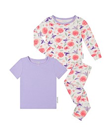 Baby Girls All Over Printed Pant with Tops, 3-Piece Set
