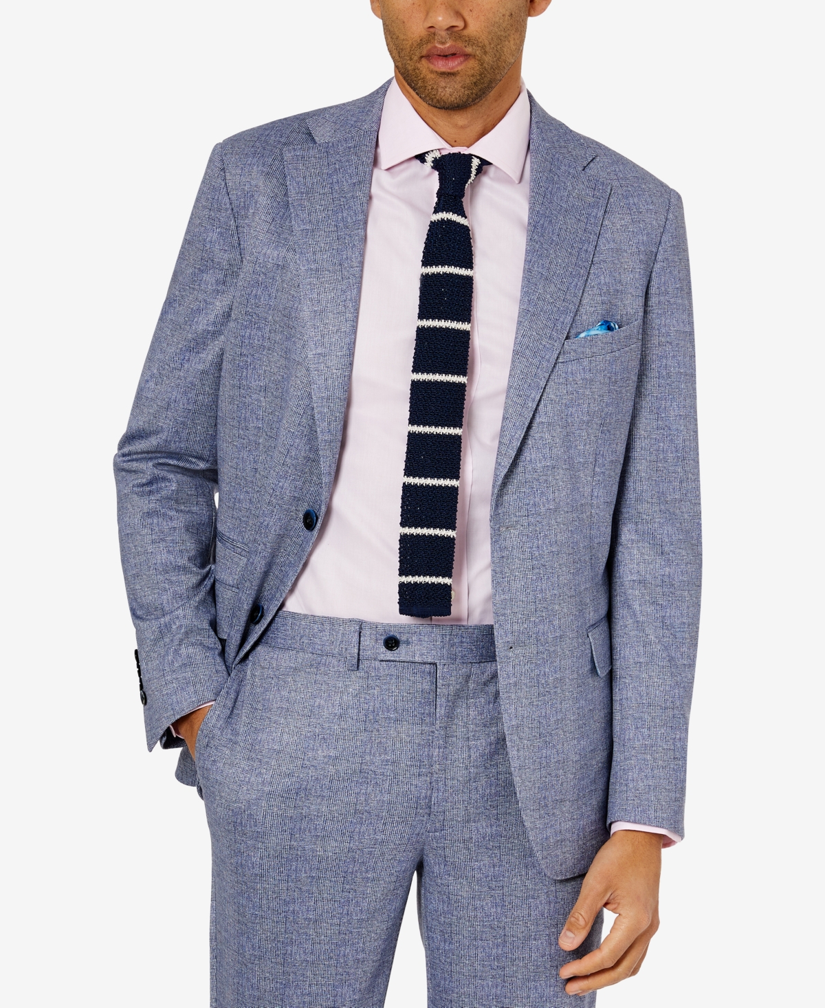 Tallia Men's Slimfit Knit Suit Jacket In Blue ModeSens