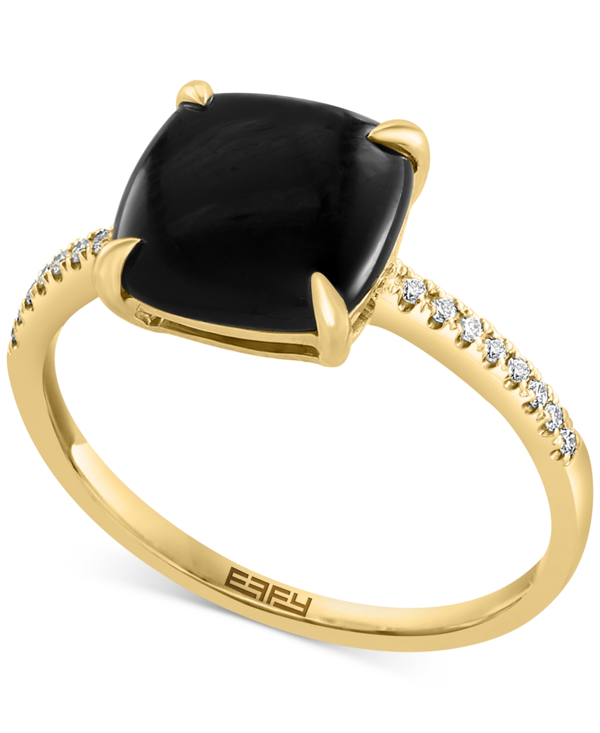 Effy Collection Effy Onyx & Diamond (1/20 ct. t.w.) Ring in 14k Gold