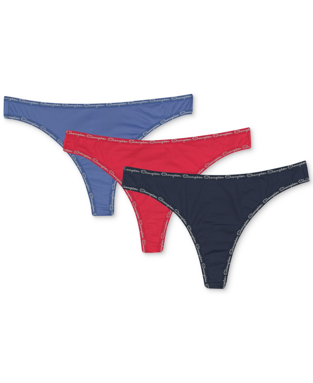 Champion Women's 3-Pk. Microfiber Athletic Thong Underwear CH46M3