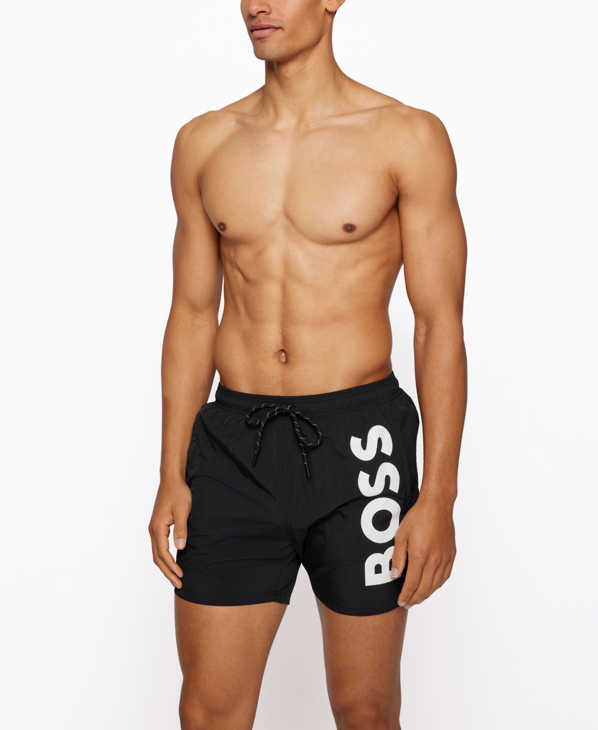 Hugo Boss Boss By  Men's Quick-drying Swim Shorts In Black