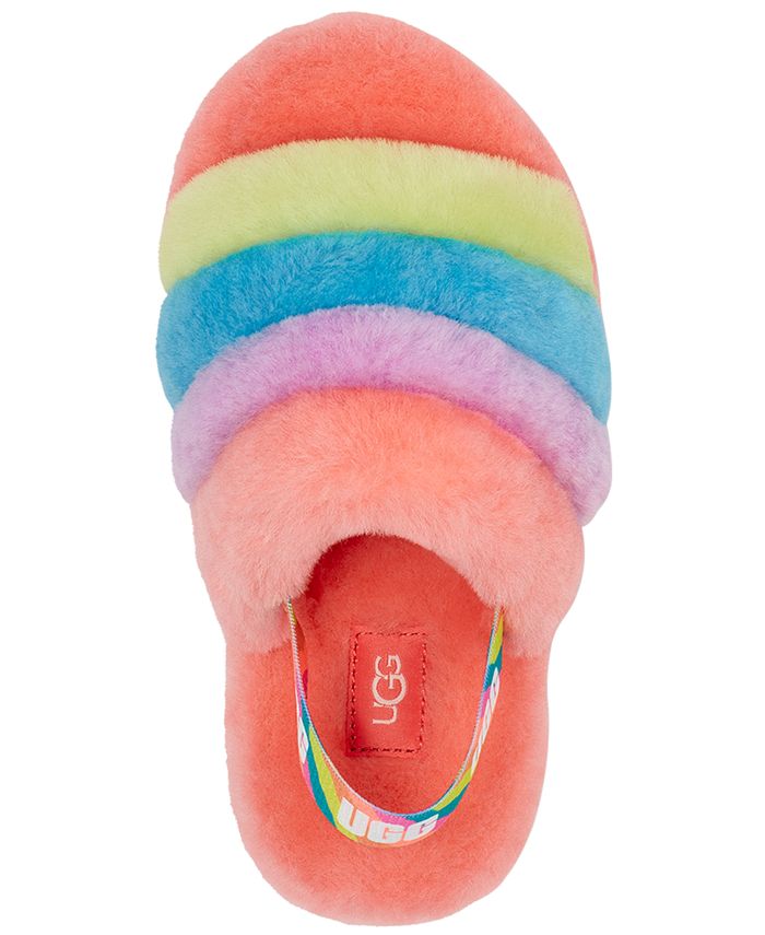 UGG Kids Fluff Yeah Peach Multi Slingback Sandals Macy s