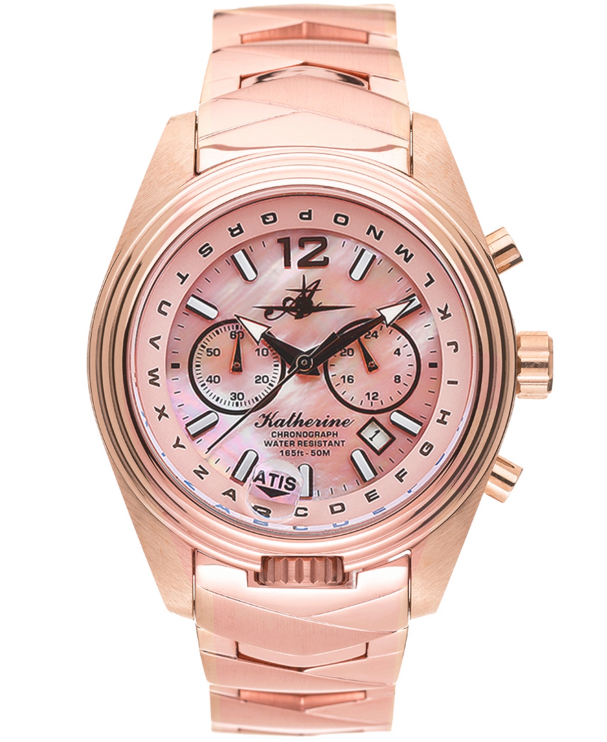 Abingdon Co. Women's Katherine Chronograph Multifunctional Rose Gold-tone Stainless Steel Bracelet Watch, 40mm In First Class Rose Gold-tone