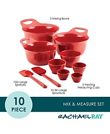 10-Pc. Mix and Measure Mixing Bowl Measuring Cup and Utensil Set