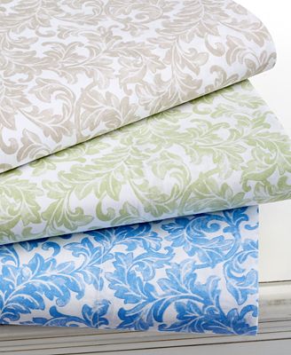CLOSEOUT! Martha Stewart Collection Ornamental Scroll 300 Thread Count Cotton Percale Sheet Sets ...