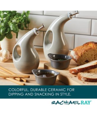 Ceramics EVOO 4-Pc. Dispensing Bottle & Ramekin Dipper Set