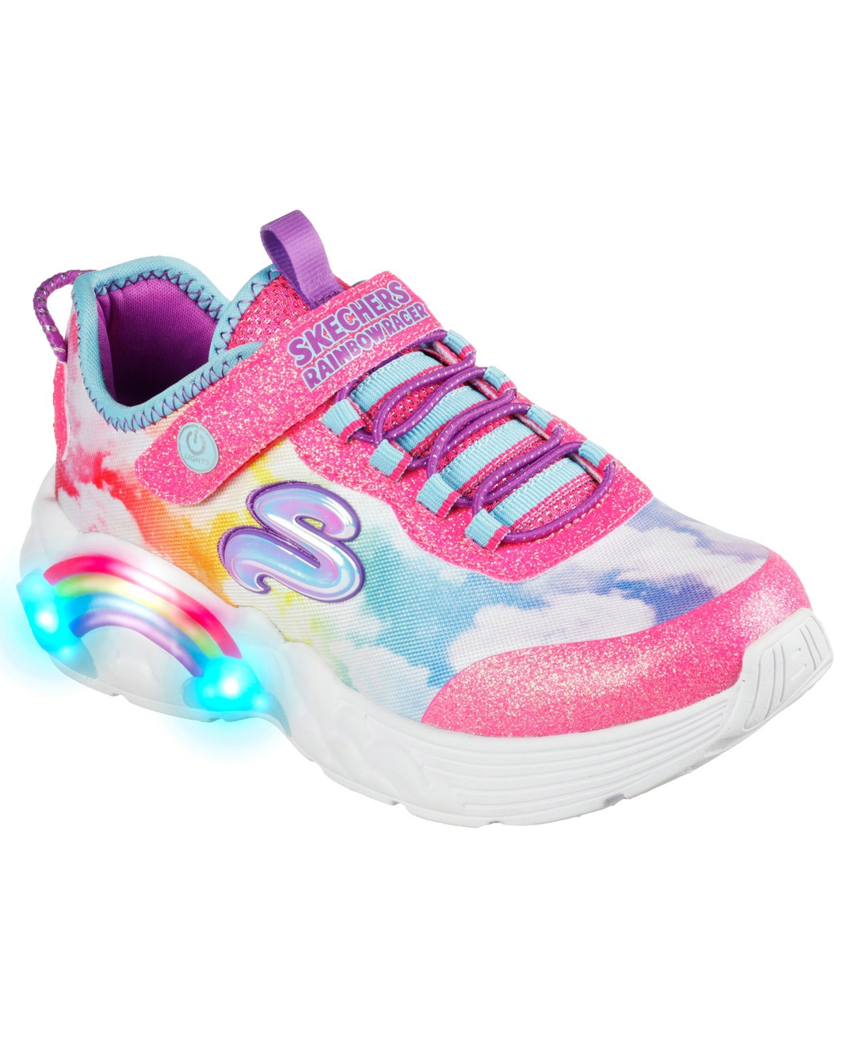 terciopelo Condimento Atrás, atrás, atrás parte Skechers Little Girls S Lights - Rainbow Racer Light-Up Stay-Put Closure  Casual Sneakers from Finish Line - Macy's