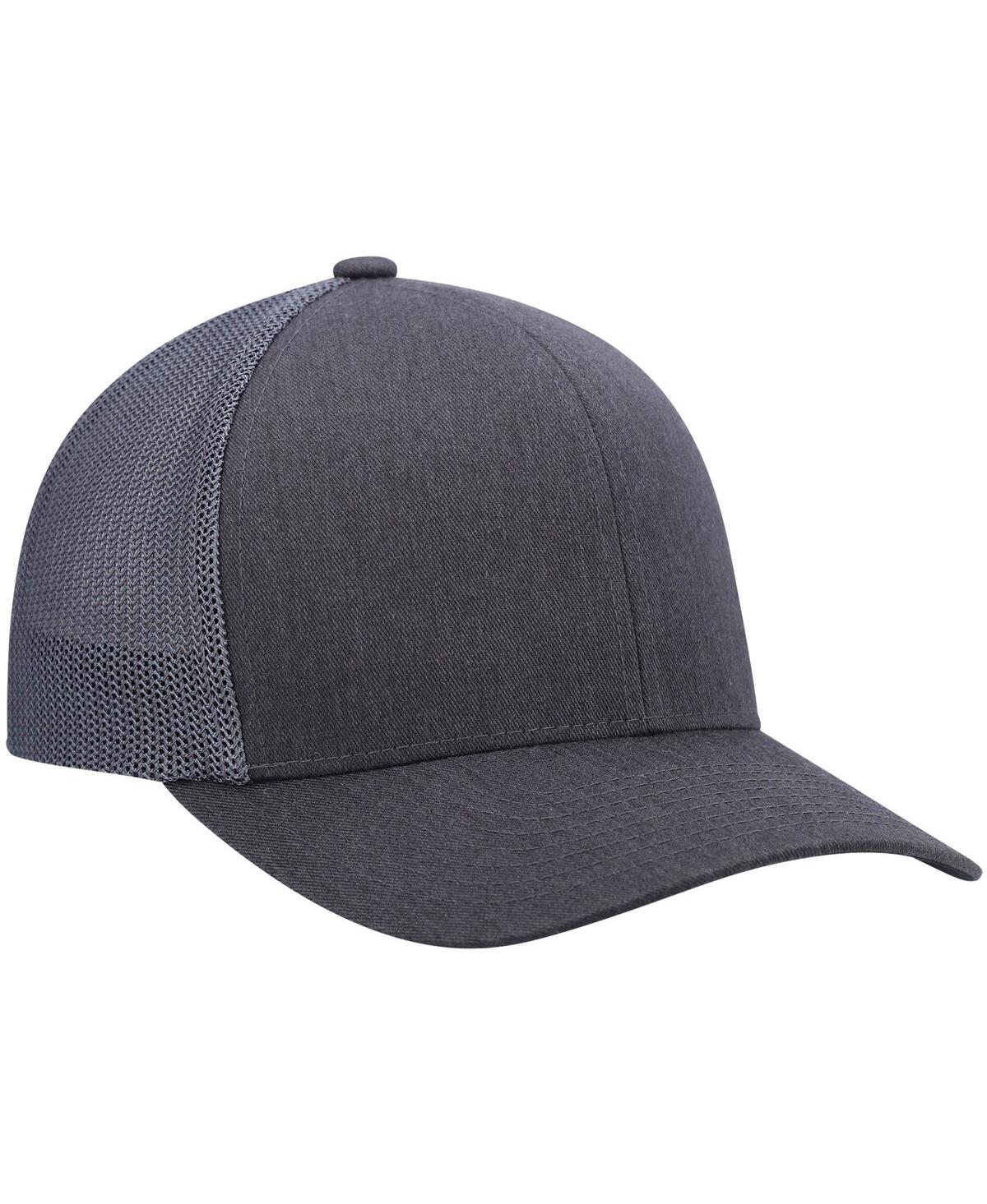 Shop Travis Mathew Men's Travismathew Heathered Charcoal Widder 2.0 Trucker Snapback Hat In Navy