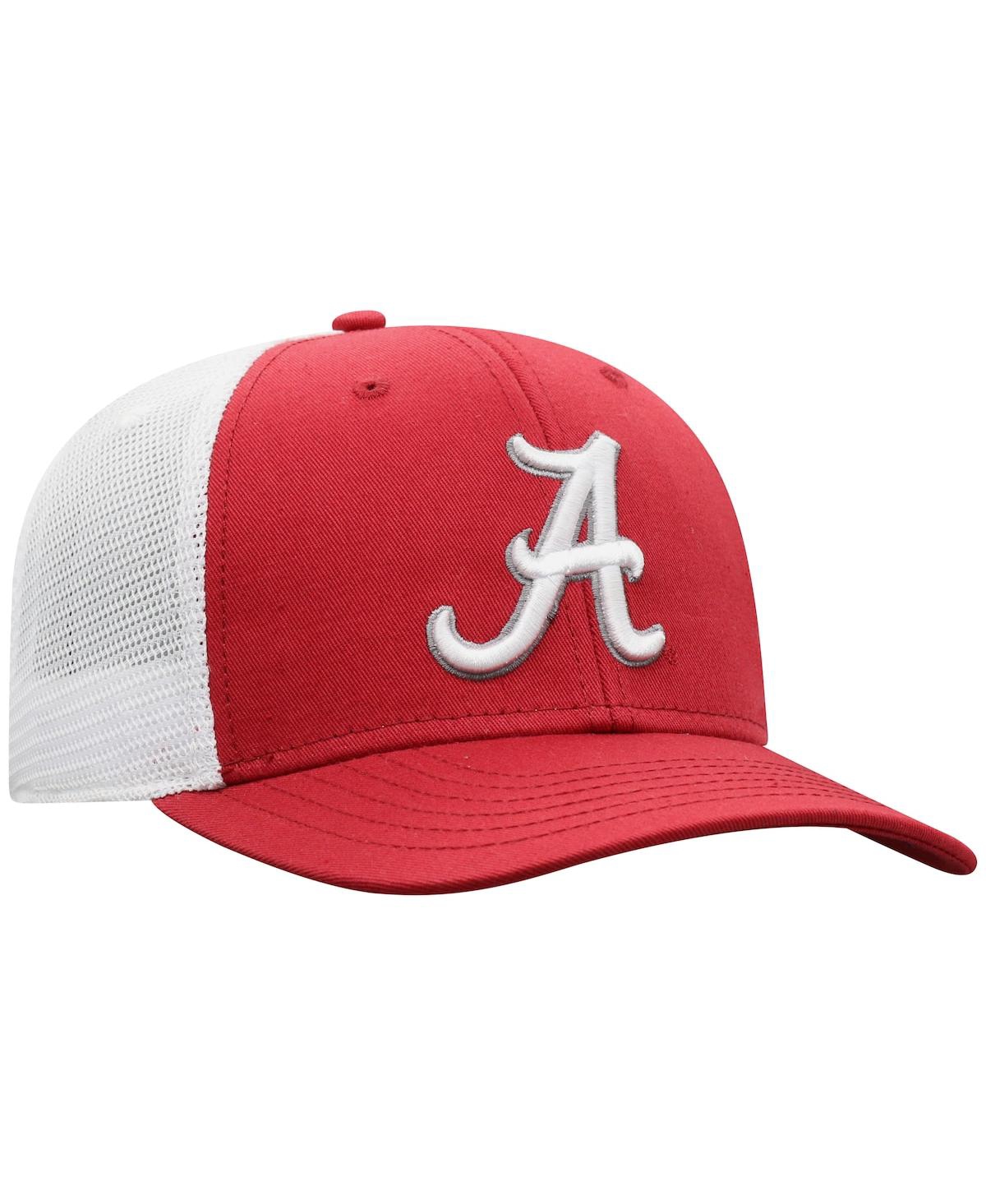 Shop Top Of The World Men's  Crimson, White Alabama Crimson Tide Trucker Snapback Hat In Crimson,white