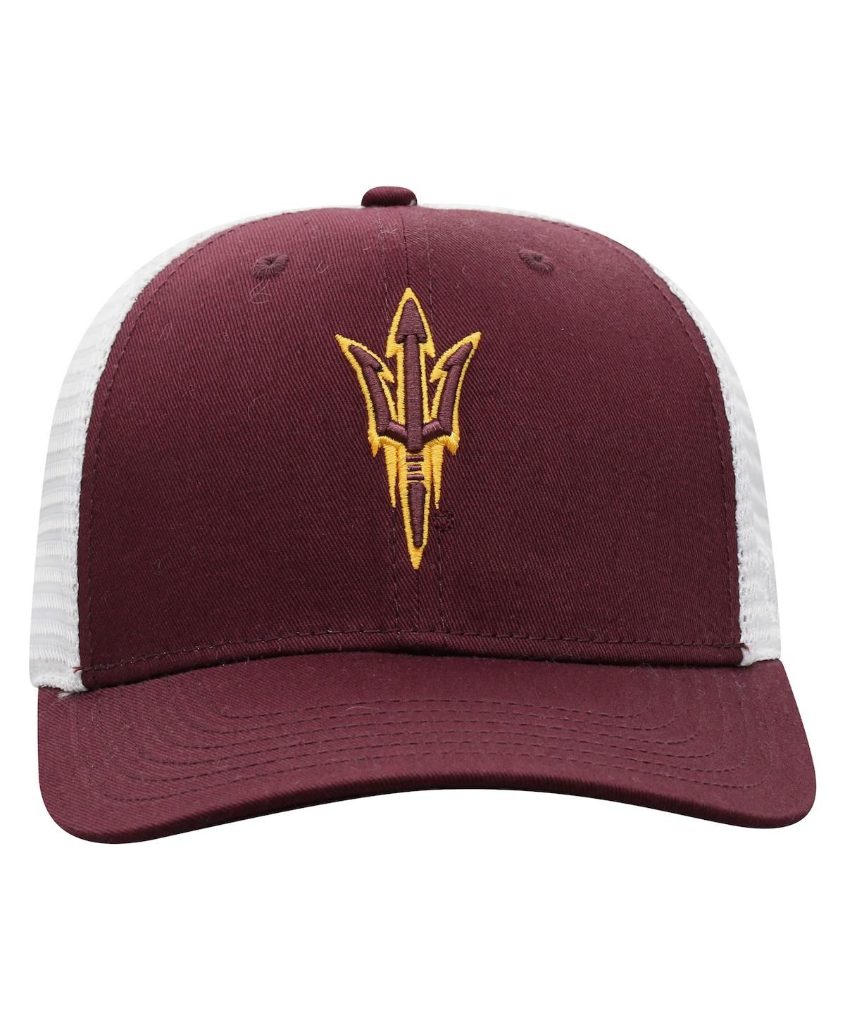 Top Of The World Men's  Maroon, White Arizona State Sun Devils Trucker Snapback Hat In Maroon,white