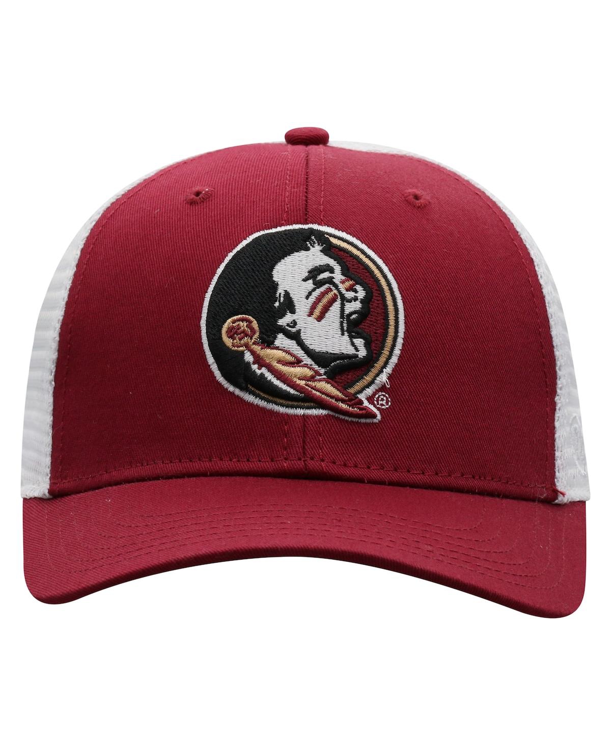 Top Of The World Men's  Garnet, White Florida State Seminoles Trucker Snapback Hat In Garnet,white