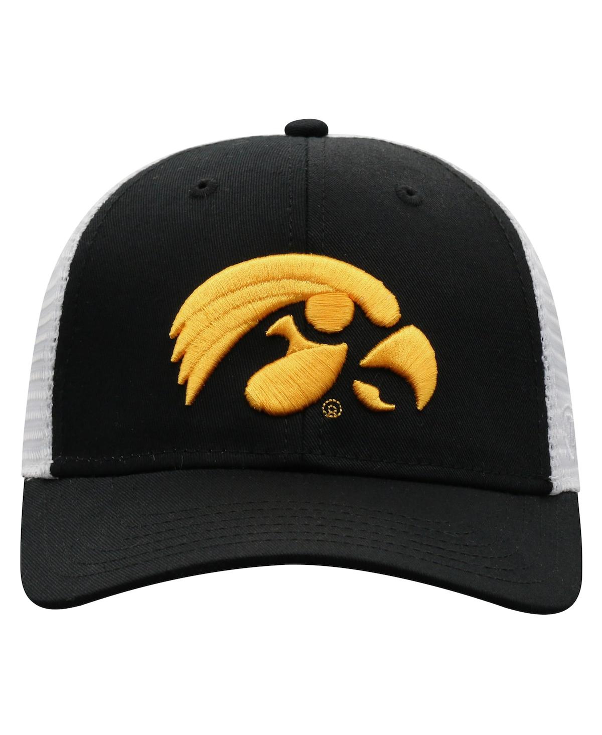Top Of The World Men's  Black, White Iowa Hawkeyes Trucker Snapback Hat In Black,white