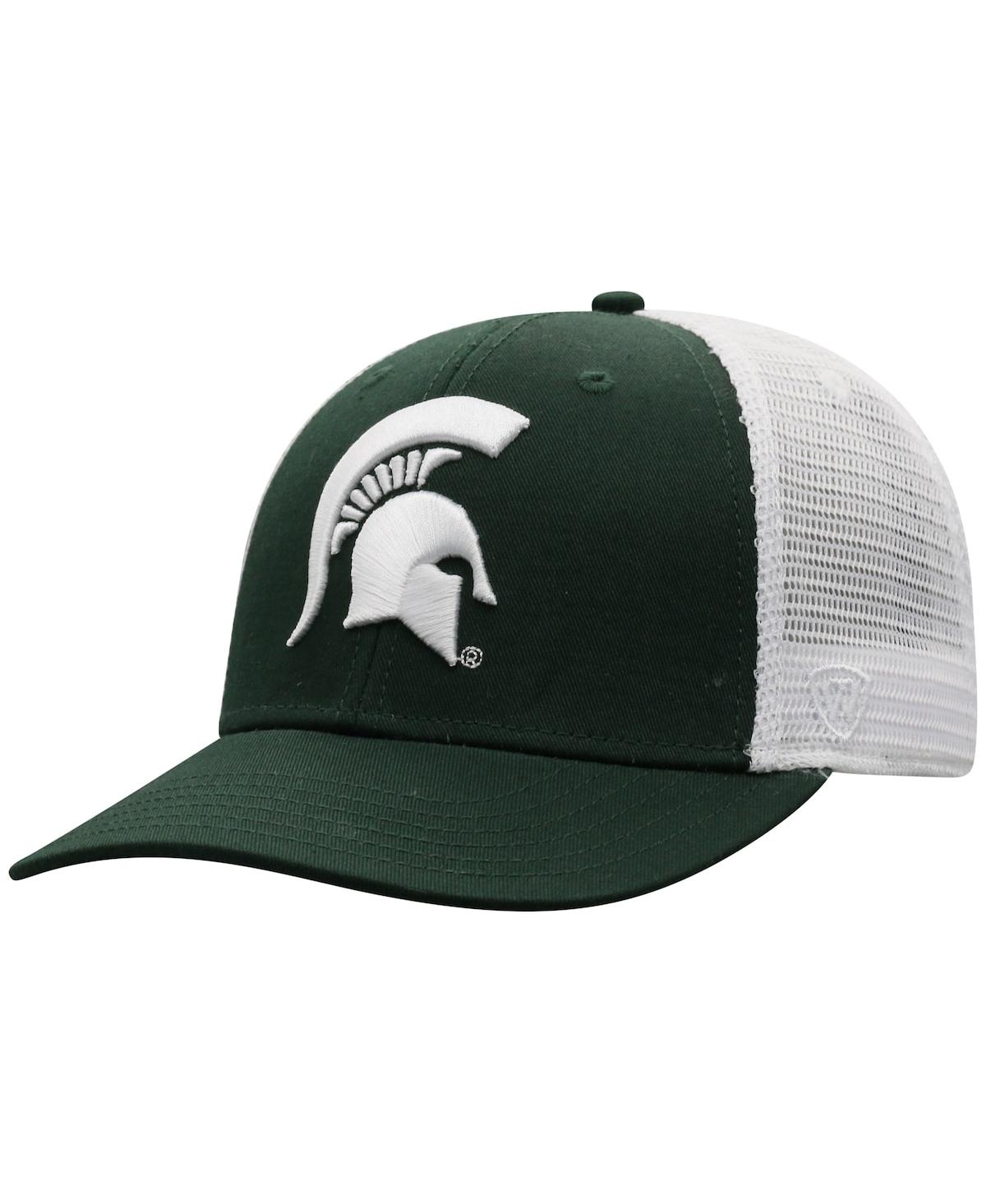 Shop Top Of The World Men's  Green, White Michigan State Spartans Trucker Snapback Hat In Green,white