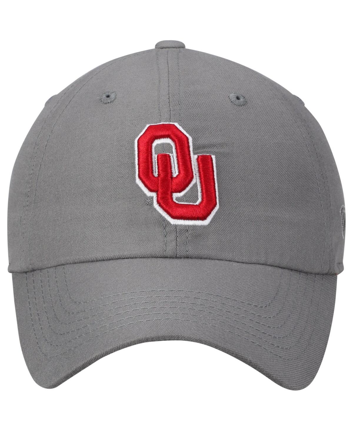 Men's Top of the World Gray Oklahoma Sooners Primary Logo Staple Adjustable Hat