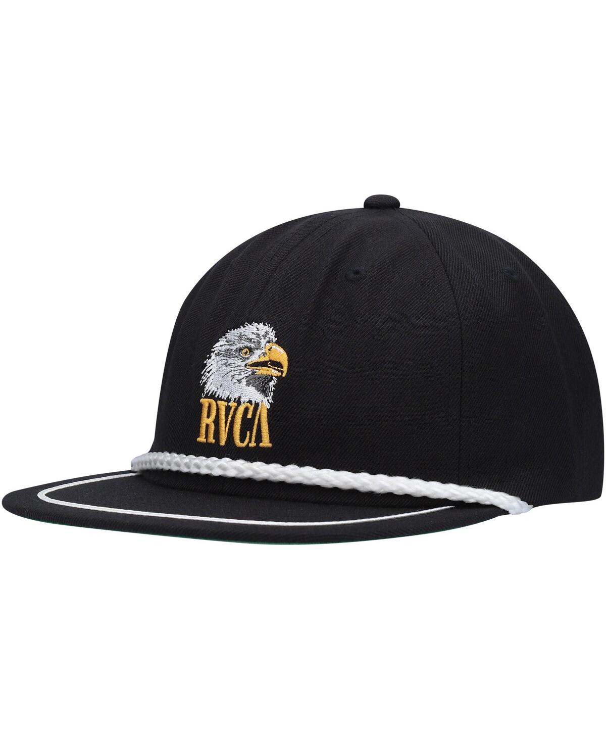 Shop Rvca Men's  Black Flight Snapback Hat