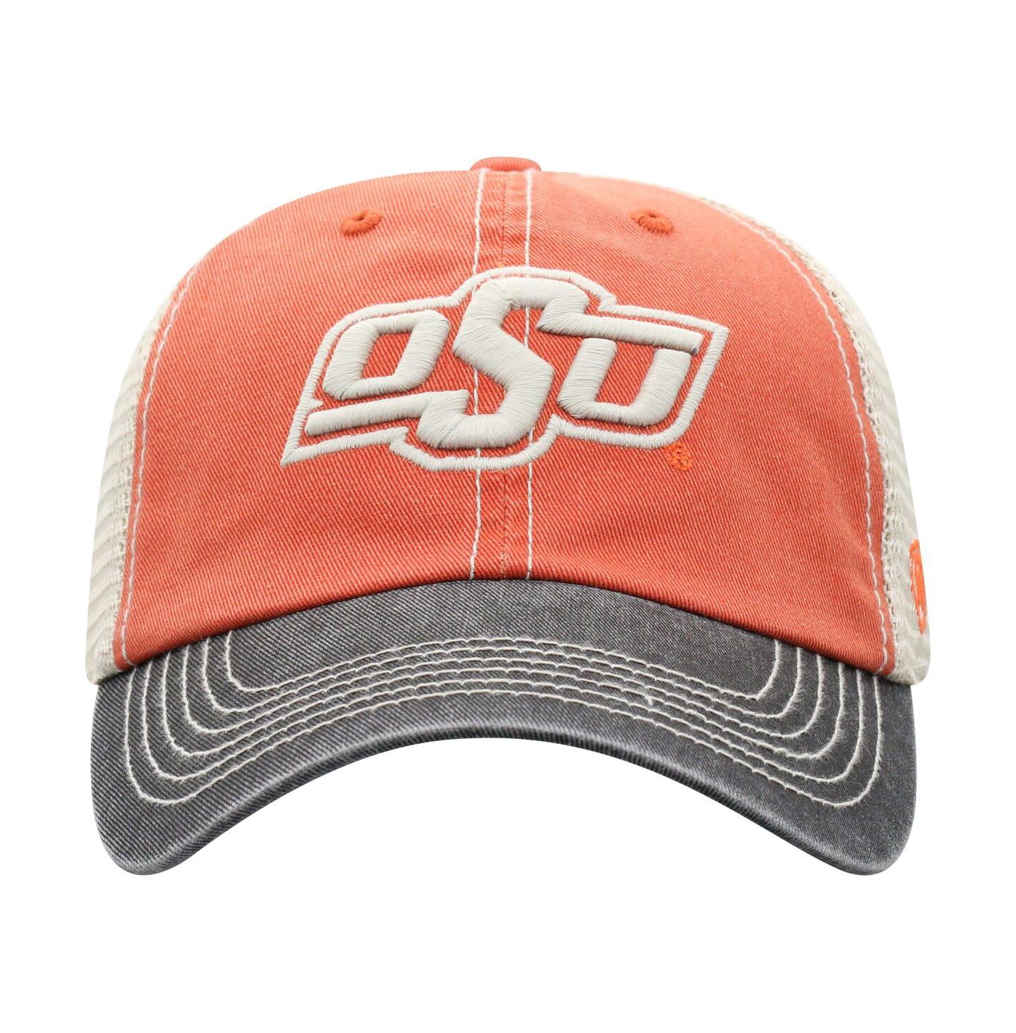 Мужская кепка Top of the World Orange Oklahoma State Cowboys Offroad Trucker Snapback Hat — фото 3