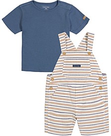 Baby Boys Striped Shortalls and T-shirt Set, 2 Piece Set