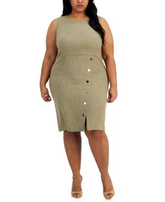 Kasper - Plus Size Stretch-Crepe Sheath Dress