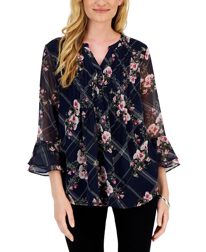 Charter Club Women's Etching Garden Top, Created for Macy's - Macy's