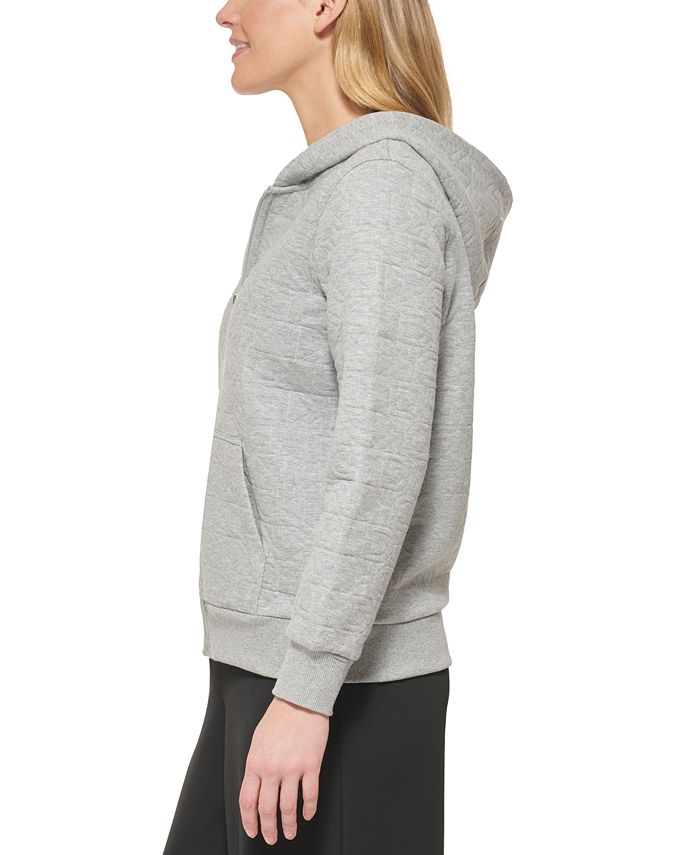 DKNY Sport Sweat À Capuche Zippé avec Logo Bicolore pour Femme Cardigan