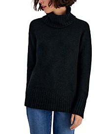 Women's Ribbed-Trim Turtleneck Sweater, Created for Macy's